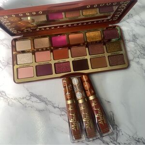 Too Faced Gingerbread Spice Set Eyeshadow Palette with liquid Lipsticks